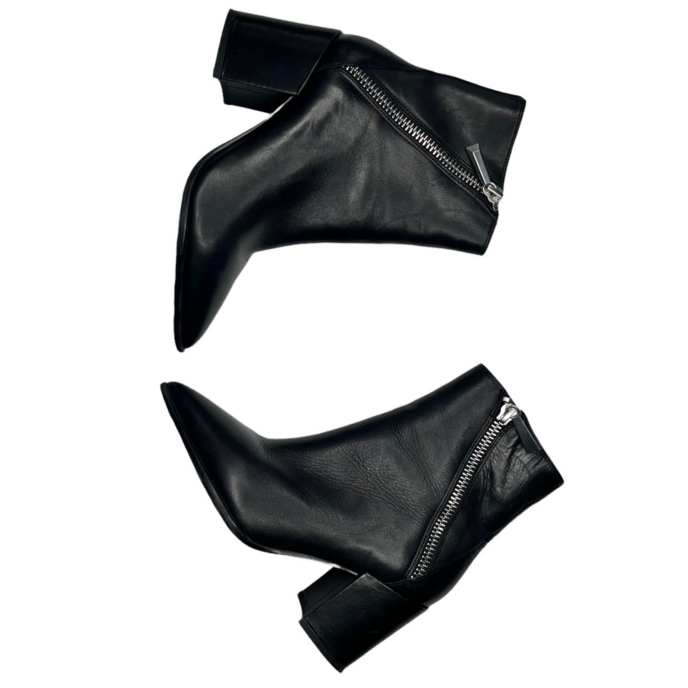 Aldo black genuine leather pointy toe bootie